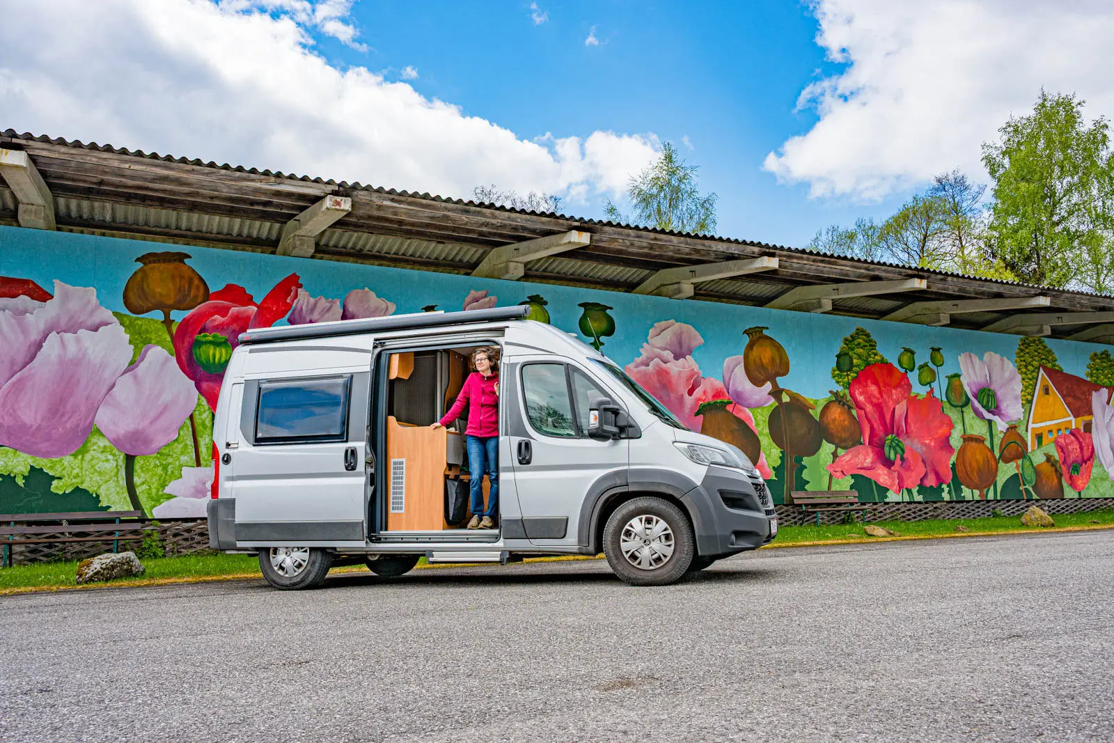 Wohnmobil am Stellplatz Armschlag