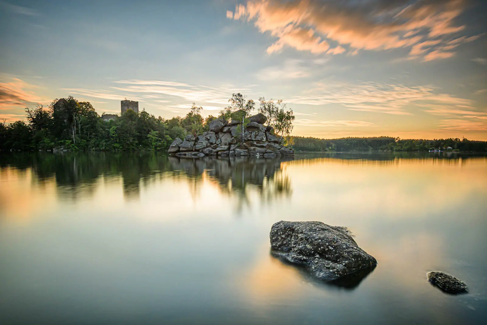 Abendstimmung am Ottensteiner Stausee im Waldviertel